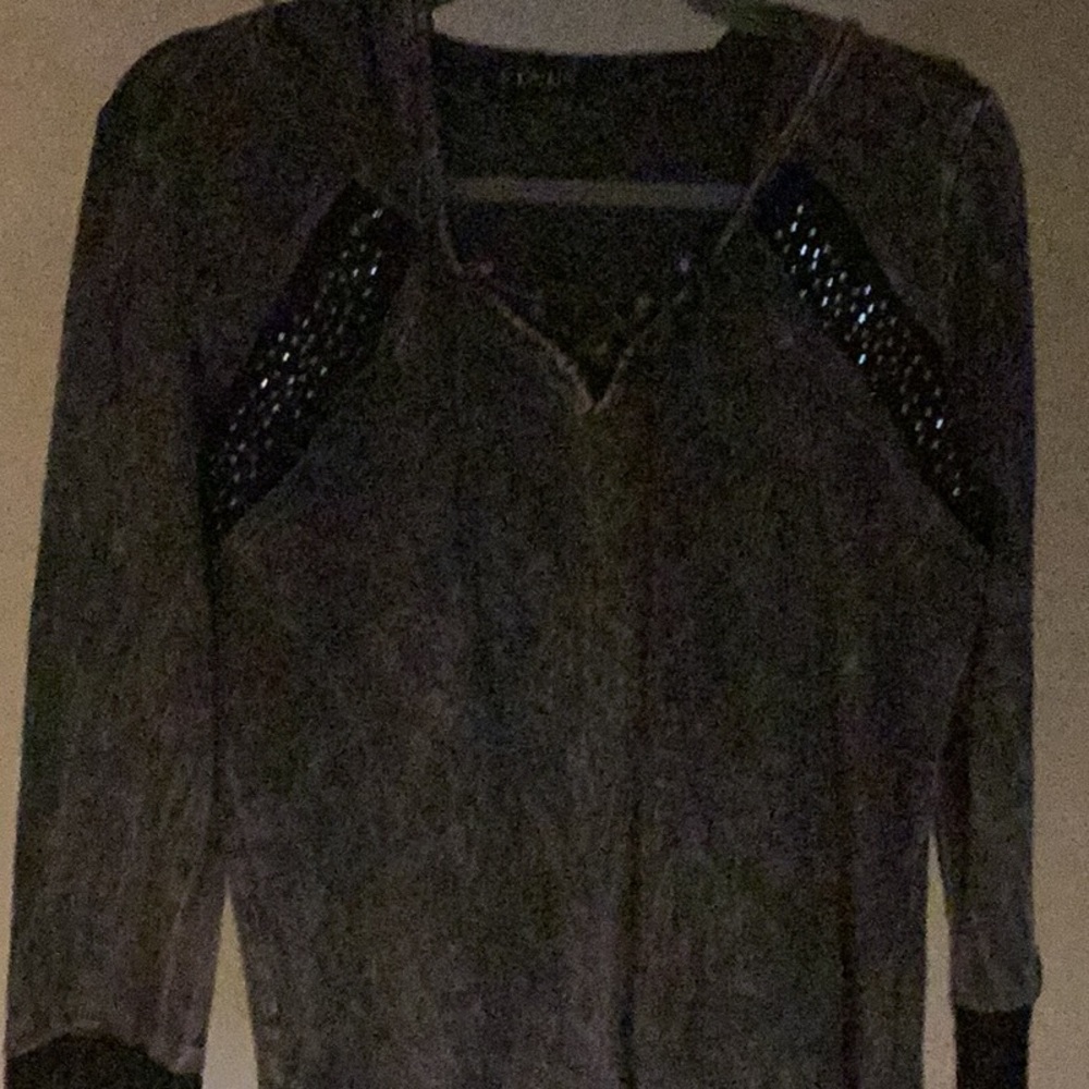 Black/brown embellished hoodie